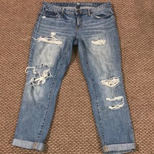 GAP Ripped Boyfriend Fit Ankle Jeans